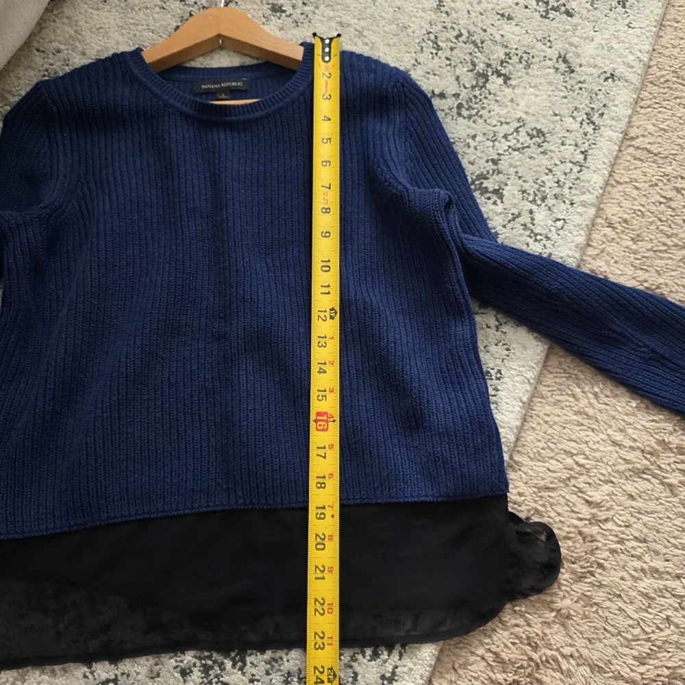 Banana Republic Knit Crewneck Sweater Cotton Blend Preppy City Chic Womens S